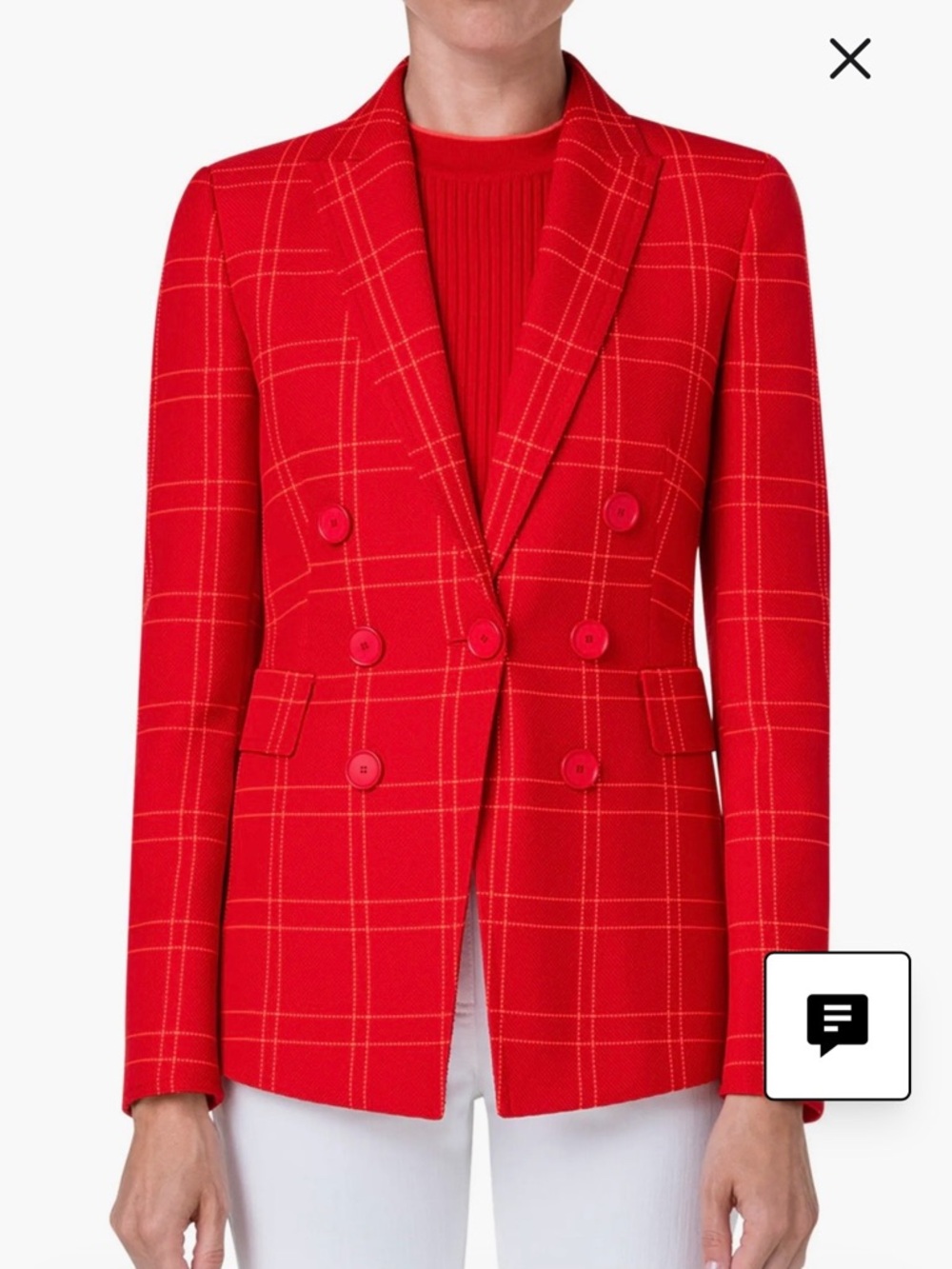 Akris Punto Scarlet Windowpane Blazer